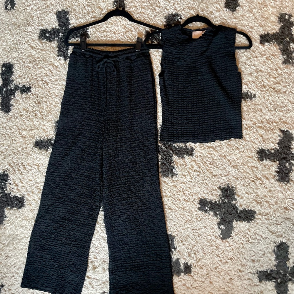 Black Two Piece Textured Set